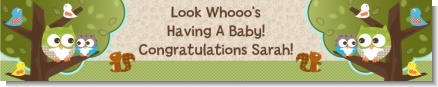 Owl - Look Whooo's Having A Baby - Personalized Baby Shower Banners