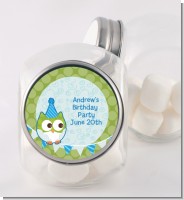 Owl Birthday Boy - Personalized Birthday Party Candy Jar
