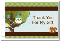 Owl Birthday Boy - Birthday Party Thank You Cards