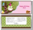 Owl Birthday Girl - Personalized Birthday Party Candy Bar Wrappers thumbnail