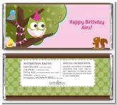 Owl Birthday Girl - Personalized Birthday Party Candy Bar Wrappers