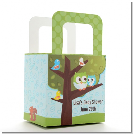 Owl - Look Whooo's Having A Boy - Personalized Baby Shower Favor Boxes