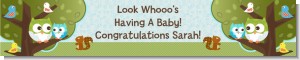 Owl - Look Whooo's Having A Boy - Personalized Baby Shower Banners