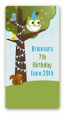 Owl Birthday Boy - Custom Rectangle Birthday Party Sticker/Labels