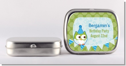 Owl Birthday Boy - Personalized Birthday Party Mint Tins