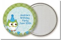 Owl Birthday Boy - Personalized Birthday Party Pocket Mirror Favors