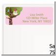 Owl Birthday Girl - Birthday Party Return Address Labels thumbnail