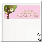 Owl Birthday Girl - Birthday Party Return Address Labels