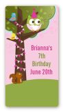 Owl Birthday Girl - Custom Rectangle Birthday Party Sticker/Labels