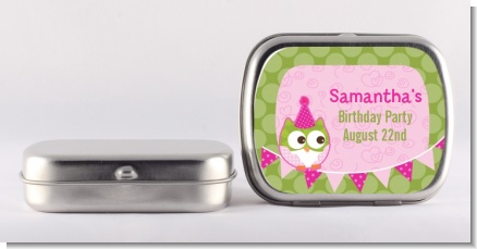 Owl Birthday Girl - Personalized Birthday Party Mint Tins