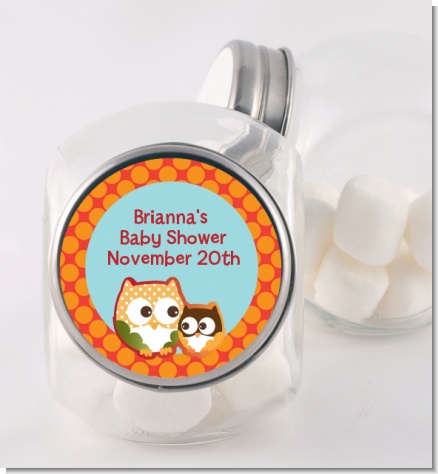 Owl - Fall Theme or Halloween - Personalized Baby Shower Candy Jar