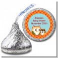 Owl - Fall Theme or Halloween - Hershey Kiss Baby Shower Sticker Labels thumbnail