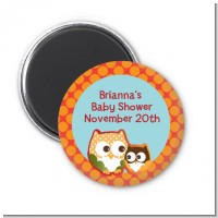 Owl - Fall Theme or Halloween - Personalized Baby Shower Magnet Favors