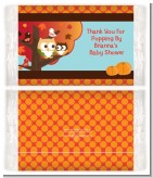 Owl - Fall Theme or Halloween - Personalized Popcorn Wrapper Baby Shower Favors