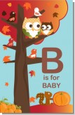 Owl - Fall Theme or Halloween - Personalized Baby Shower Nursery Wall Art