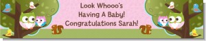Owl - Look Whooo's Having A Girl - Personalized Baby Shower Banners