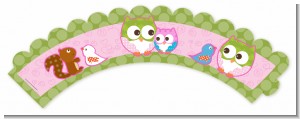 Owl - Look Whooo's Having A Girl - Baby Shower Cupcake Wrappers