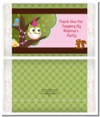 Owl Birthday Girl - Personalized Popcorn Wrapper Birthday Party Favors