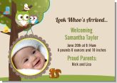 Owl - Look Whooo's Having A Baby - Birth Announcement Photo Card