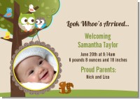 Owl - Look Whooo's Having A Baby - Birth Announcement Photo Card