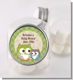 Owl - Look Whooo's Having A Baby - Personalized Baby Shower Candy Jar thumbnail