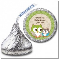 Owl - Look Whooo's Having A Baby - Hershey Kiss Baby Shower Sticker Labels