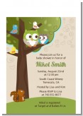 Owl - Look Whooo's Having A Baby - Baby Shower Petite Invitations