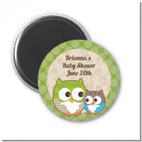 Owl - Look Whooo's Having A Baby - Personalized Baby Shower Magnet Favors