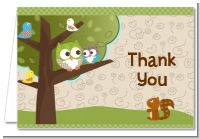 Owl Baby Shower Thank You Cards, Baby Shower Thank You Cards with Owls