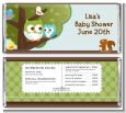 Owl - Look Whooo's Having A Boy - Personalized Baby Shower Candy Bar Wrappers thumbnail