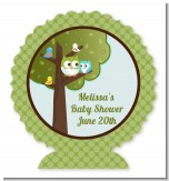 Owl - Look Whooo's Having A Boy - Personalized Baby Shower Centerpiece Stand