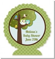 Owl - Look Whooo's Having A Boy - Personalized Baby Shower Centerpiece Stand