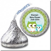Owl - Look Whooo's Having A Boy - Hershey Kiss Baby Shower Sticker Labels