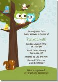 Owl Baby Shower Invitations for boy