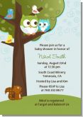 Owl - Look Whooo's Having A Boy - Baby Shower Invitations