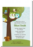 Owl - Look Whooo's Having A Boy - Baby Shower Petite Invitations