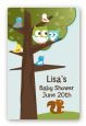 Owl - Look Whooo's Having A Boy - Custom Large Rectangle Baby Shower Sticker/Labels thumbnail