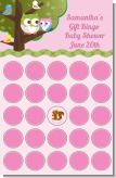 Owl - Look Whooo's Having A Girl - Baby Shower Gift Bingo Game Card