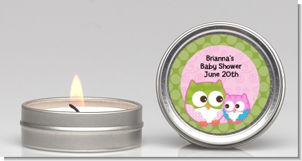 Owl - Look Whooo's Having A Girl - Baby Shower Candle Favors