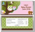 Owl - Look Whooo's Having A Girl - Personalized Baby Shower Candy Bar Wrappers thumbnail