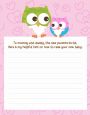 Owl - Look Whooo's Having A Girl - Baby Shower Notes of Advice thumbnail