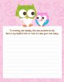 Owl - Look Whooo's Having A Girl - Baby Shower Notes of Advice thumbnail