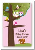 Owl - Look Whooo's Having A Girl - Custom Large Rectangle Baby Shower Sticker/Labels