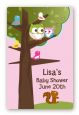 Owl - Look Whooo's Having A Girl - Custom Large Rectangle Baby Shower Sticker/Labels thumbnail