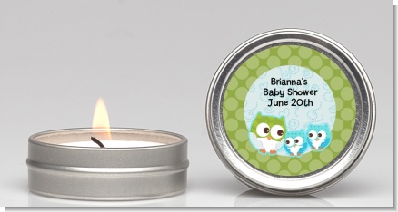 Owl - Look Whooo's Having Twin Boys - Baby Shower Candle Favors