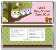 Owl - Look Whooo's Having Twin Girls - Personalized Baby Shower Candy Bar Wrappers thumbnail