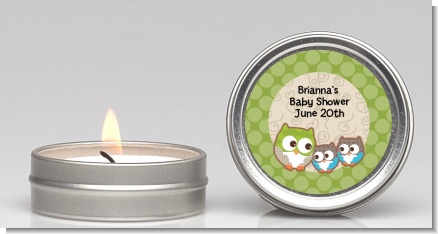 Owl - Look Whooo's Having Twins - Baby Shower Candle Favors