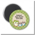 Owl - Look Whooo's Having Twins - Personalized Baby Shower Magnet Favors thumbnail