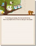 Owl - Look Whooo's Having Twins - Baby Shower Notes of Advice