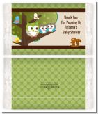 Owl - Look Whooo's Having Twins - Personalized Popcorn Wrapper Baby Shower Favors